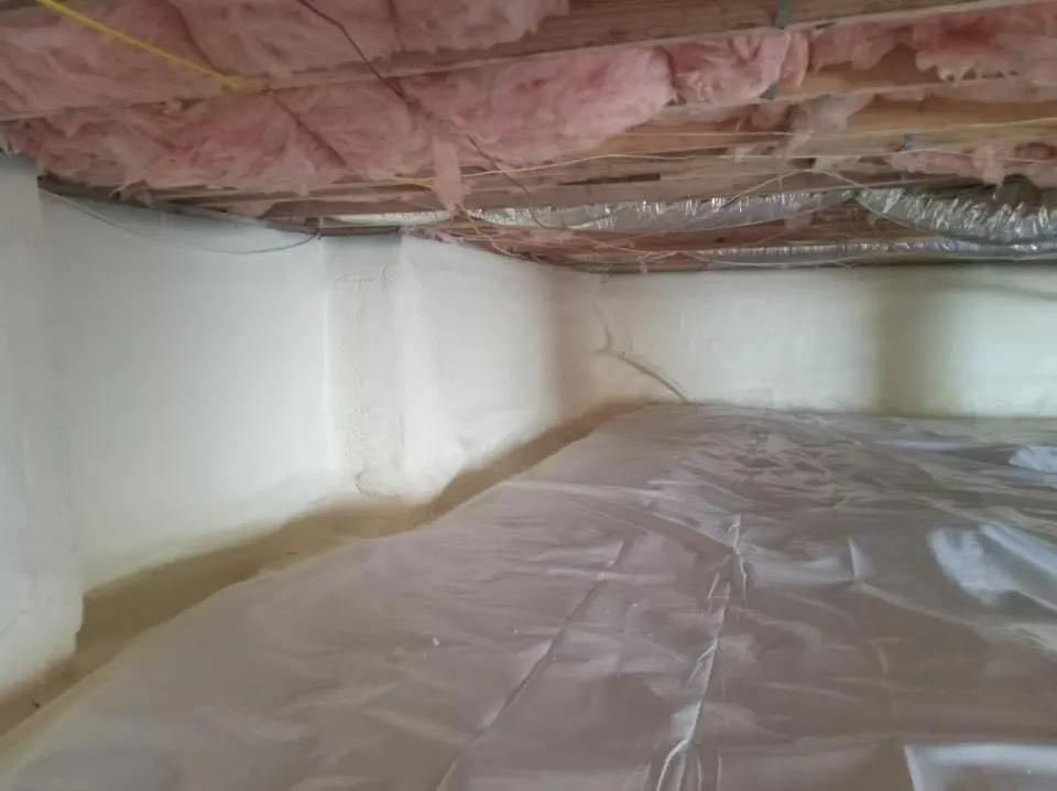 Crawl space encapsulation with closed-cell spray foam for Metal Roof Coating in Home Gardens